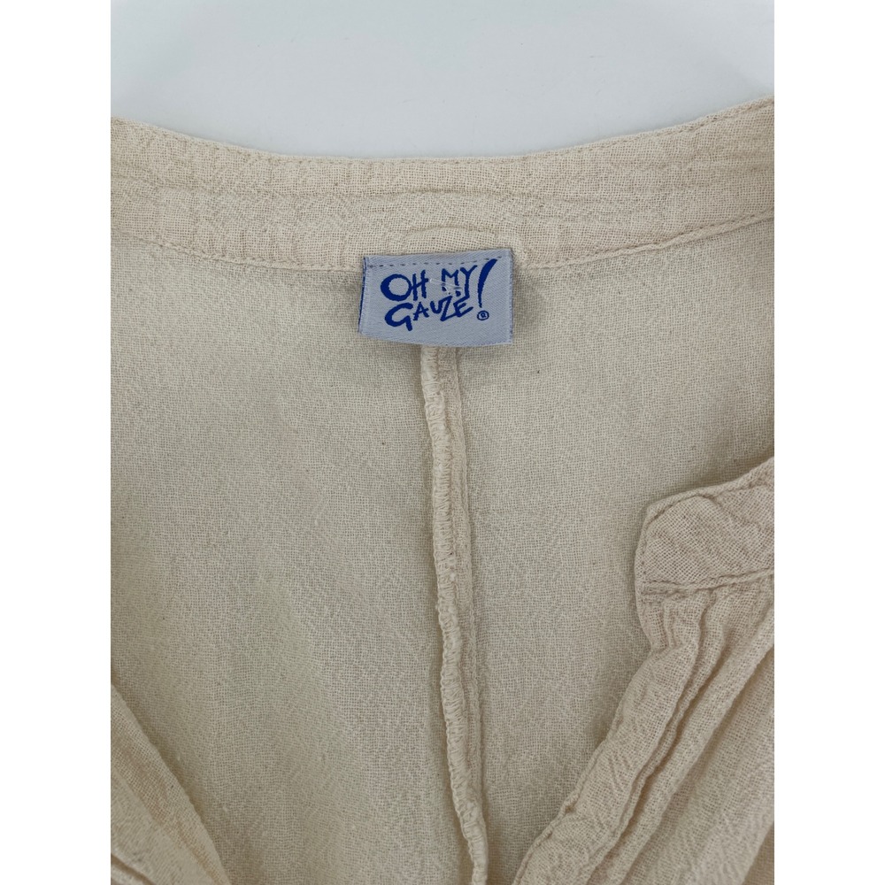 Oh My Gauze Shorts Romper Womens Small Cream Cotton Coastal Boho Cottagecore - Picture 3 of 11